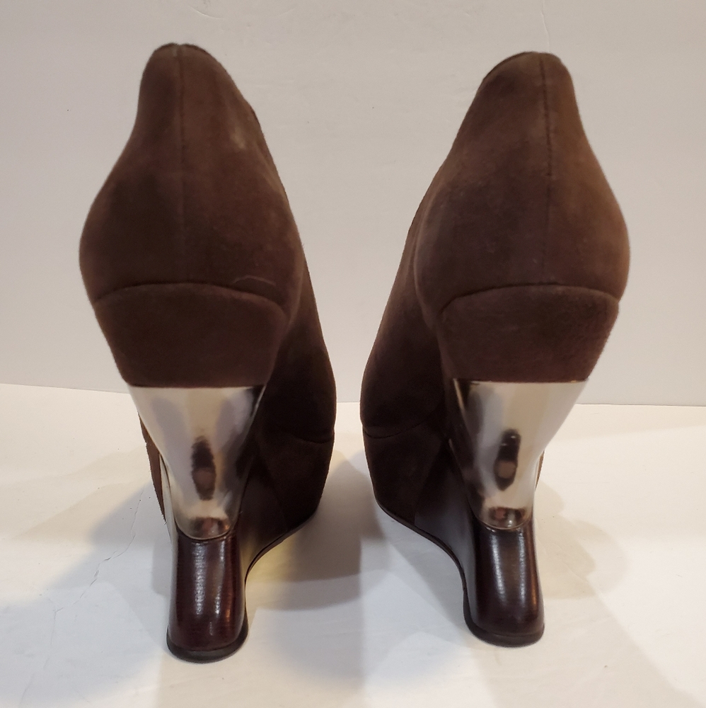 EUC Leifsdottir Brown Wedge Shoes - Picture 2 of 6